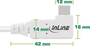 InLine ® USB4 cable, USB Type-C, one side angled, PD 240W, 8K60Hz, TPE white, 2m 2