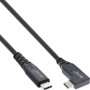 InLine InLine® USB4 cable, USB Type-C, one side angled, PD 240W, 8K60Hz, TPE black, 2m 1