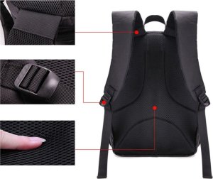 Plecak 4kom.pl Plecak fotograficzny wodoodporny pokrowiec na aparat, sprzęt fotograficzny, laptop 15.6 duży 44x30x19 Czarno-czerwony 3