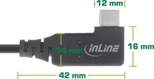 InLine InLine® USB4 cable, USB Type-C, one side angled, PD 240W, 8K60Hz, TPE black, 1m 2