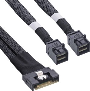 InLine InLine® Slim SAS cable, SFF-8654 8i to 2x SFF-8643, 0.5m 1