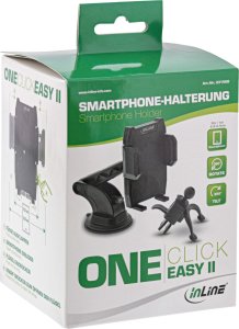 InLine InLine® Smartphone Windshield Car holder with suction cup or for ventilation grille, ONE CLICK EASY II, universal 6