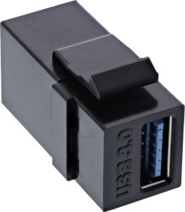 Adapter USB InLine InLine® USB 3.0 Snap-In module, USB-A F/F, black housing 1