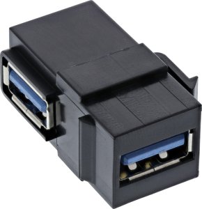 Adapter USB InLine InLine® USB 3.2 Snap-In module, USB-A F/F, 90° angled, black housing 2