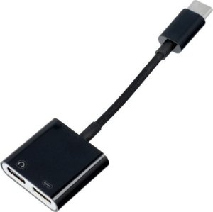 Adapter USB OEM Adapter AUX 2w1 Typ C (męski) do Typ C (żeński) / Typ C (żeński) BULK czarny [DAC] 1