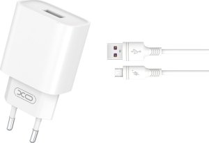 Ładowarka Xo Ładowarka Sieciowa Ce02D Qc 3.0 18W 1X Usb Biała + Kabel Microusb 1