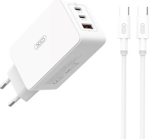 Ładowarka Xo Ładowarka Sieciowa Ce13 Pd Qc 3.0 65W 1X Usb 2X Usb-C Biała + Kabel Usb-C - Usb-C 1