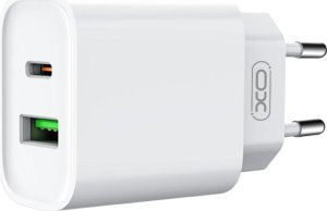 Ładowarka Xo Ładowarka Sieciowa Ce02A Pd 20W Qc 3.0 18W 1X Usb 1X Usb-C Biała + Kabel Usb-C  Usb-C 1