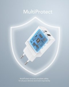 Ładowarka Veger VEGER ładowarka sieciowa USB A + Typ C PD QC3.0 3A 30W VLS302U biała 3