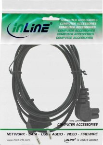 Kabel zasilający InLine InLine® Power cable, Euro plug to Euro8 plug angeled, black, 0.5m 2