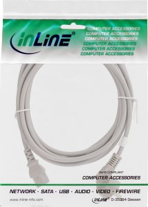 Kabel zasilający InLine InLine® Power cable, Schutzkontakt angled to 3pin IEC C13, grey, 1,0m 2