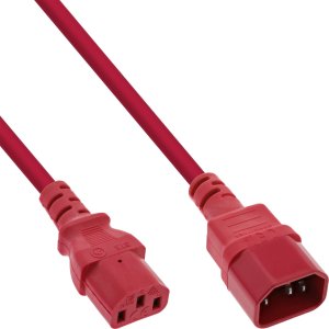 Kabel zasilający InLine InLine® Power cable extension, C13 to C14, red, 2m 1