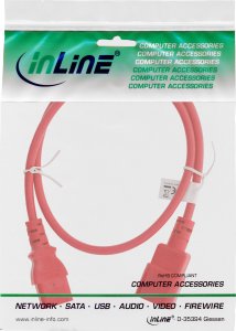 Kabel zasilający InLine InLine® Power cable extension, C13 to C14, red, 2m 2