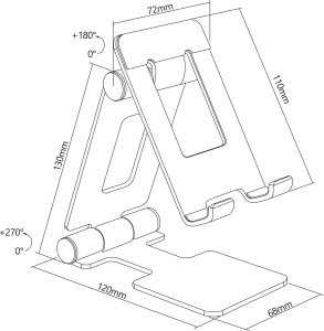Stojak InLine InLine® Aluminium tablet holder universal up to 13" 8