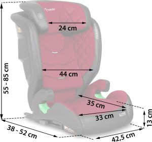 Fotelik samochodowy Nukido Fotelik samochodowy Nukido Louis czarno-czerwony 15-36 kg ISOFIX 15