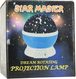 Lampka nocna projektor gwiazd 2w1 USB biała 12