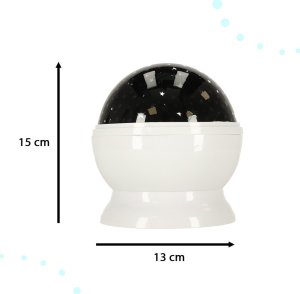 Lampka nocna projektor gwiazd 2w1 USB biała 2