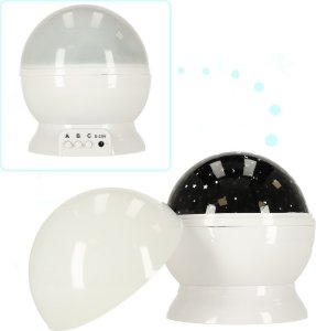 Lampka nocna projektor gwiazd 2w1 USB biała 3