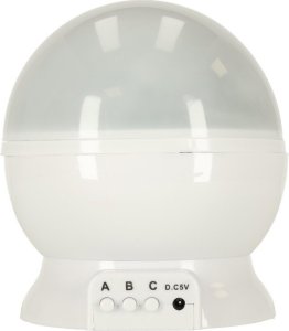 Lampka nocna projektor gwiazd 2w1 USB biała 7