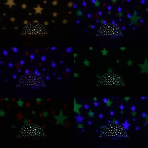 Lampka nocna projektor gwiazd 2w1 USB biała 10