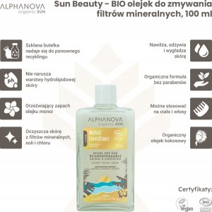 ALPHANOVA SUN Alphanova Sun Beauty, Bio Olejek nawilżający i kondycjonujący skórę, 100ml 2
