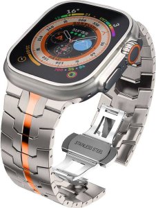 Tech-Protect Pasek Tech-Protect Stainless Line Apple Watch 4/5/6/7/8/9/SE/Ultra 1/2 42/44/45/49mm titanium/orange 2