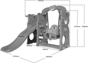 Ramiz Zjeżdżalnia ogrodowa z huśtawką i koszykówką Miś 2