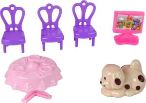 Lean Cars Domek Dla Lalek Mebelki Akcesoria Figurki Różowy 5