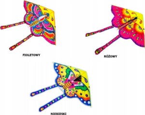 Latawiec duży 90cm motyl różowy 6