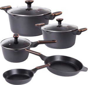 Komplet garnków rondli patelni indukcja gaz non stick premium 8 elementów 1