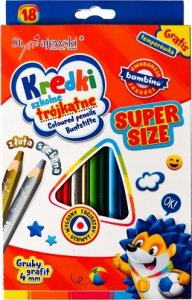 MAJEWSKI Kredki trójkątne Super Size + temperówka 18 kolorów 3