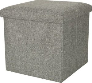 Puf składany ze schowkiem szary 38x38x38cm 5