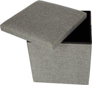 Puf składany ze schowkiem szary 38x38x38cm 6