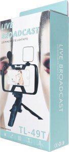 Selfie stick OEM Zestaw / uchwyt selfie z pilotem na bluetooth tripod do transmisji na żywo z lampą LED, mikrofonem, pilotem TL-49T 12