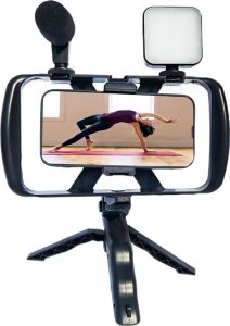 Selfie stick OEM Zestaw / uchwyt selfie z pilotem na bluetooth tripod do transmisji na żywo z lampą LED, mikrofonem, pilotem TL-49T 2