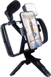 Selfie stick OEM Zestaw / uchwyt selfie z pilotem na bluetooth tripod do transmisji na żywo z lampą LED, mikrofonem, pilotem TL-49T 3