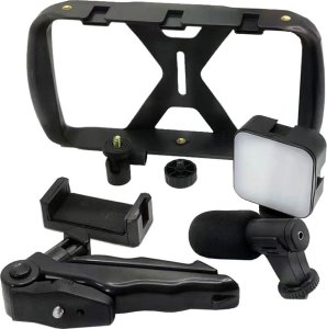 Selfie stick OEM Zestaw / uchwyt selfie z pilotem na bluetooth tripod do transmisji na żywo z lampą LED, mikrofonem, pilotem TL-49T 4