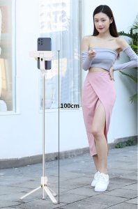 Selfie stick OEM Zestaw / uchwyt selfie z pilotem na bluetooth tripod LED  SSTR-20 biały 7