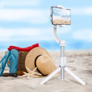Selfie stick OEM Zestaw / uchwyt selfie z pilotem na bluetooth tripod GIMBAL stabilizator biały SSTR-L08 3