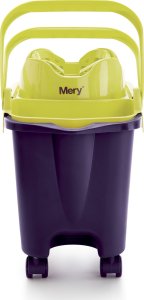 Mop NPC Polska Mery Prostokątne wiadro na kółkach 14 ltr z wyciskaczem i wkładem fioletowe+zielone 5