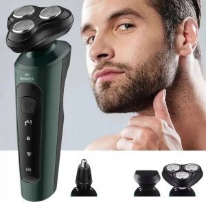 GOLARKA MĘSKA MASZYNKA TRYMER 4W1 DO GOLENIA BRODY WŁOSÓW BEZPRZEWODOWA 4