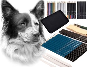 Zestaw do szkicowania rysowania kolorowania profesjonalny artystyczny 74el 3