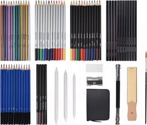 Zestaw do szkicowania rysowania kolorowania profesjonalny artystyczny 74el 6