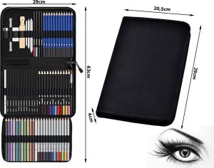 Zestaw do szkicowania rysowania kolorowania profesjonalny artystyczny 74el 7