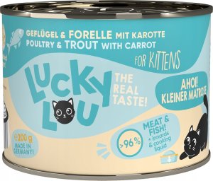 Lucky Lou Lucky Lou Lifestage Kitten Drób i pstrąg puszka 200g 1