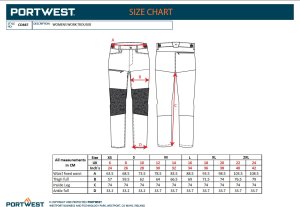 Portwest CD887 - Damskie spodnie robocze ze stretchem WX2 - szary 34 7