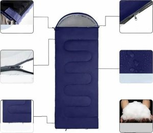 Aptel ŚPIWÓR Turystyczny Typu Mumia200x70cm + pokrowiec granatowy BQ26C 6