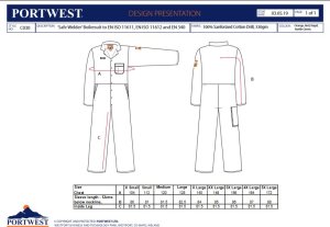 Portwest C030 - Kombinezon trudnopalny dla spawaczy Safe-Welder CE XS 5