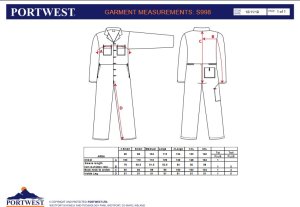 Portwest S998 - Kombinezon bawełniany Euro Work - czarny L 3