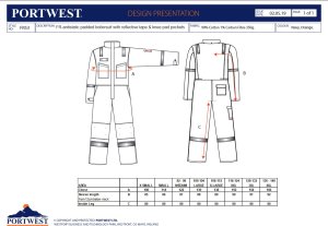 Portwest FR53 - Kombinezon ocieplany trudnopalny i antystatyczny - niebieski 2XL 8